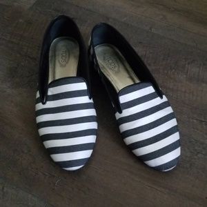 Striped Tod's loafers